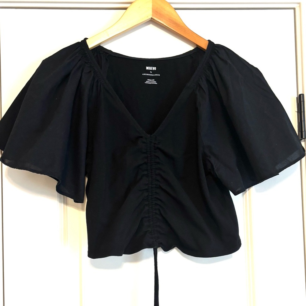 EUC - Black Maeve Adjustable Crop Top